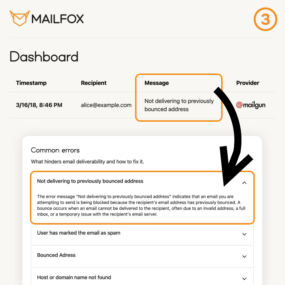 MAILFOX error description